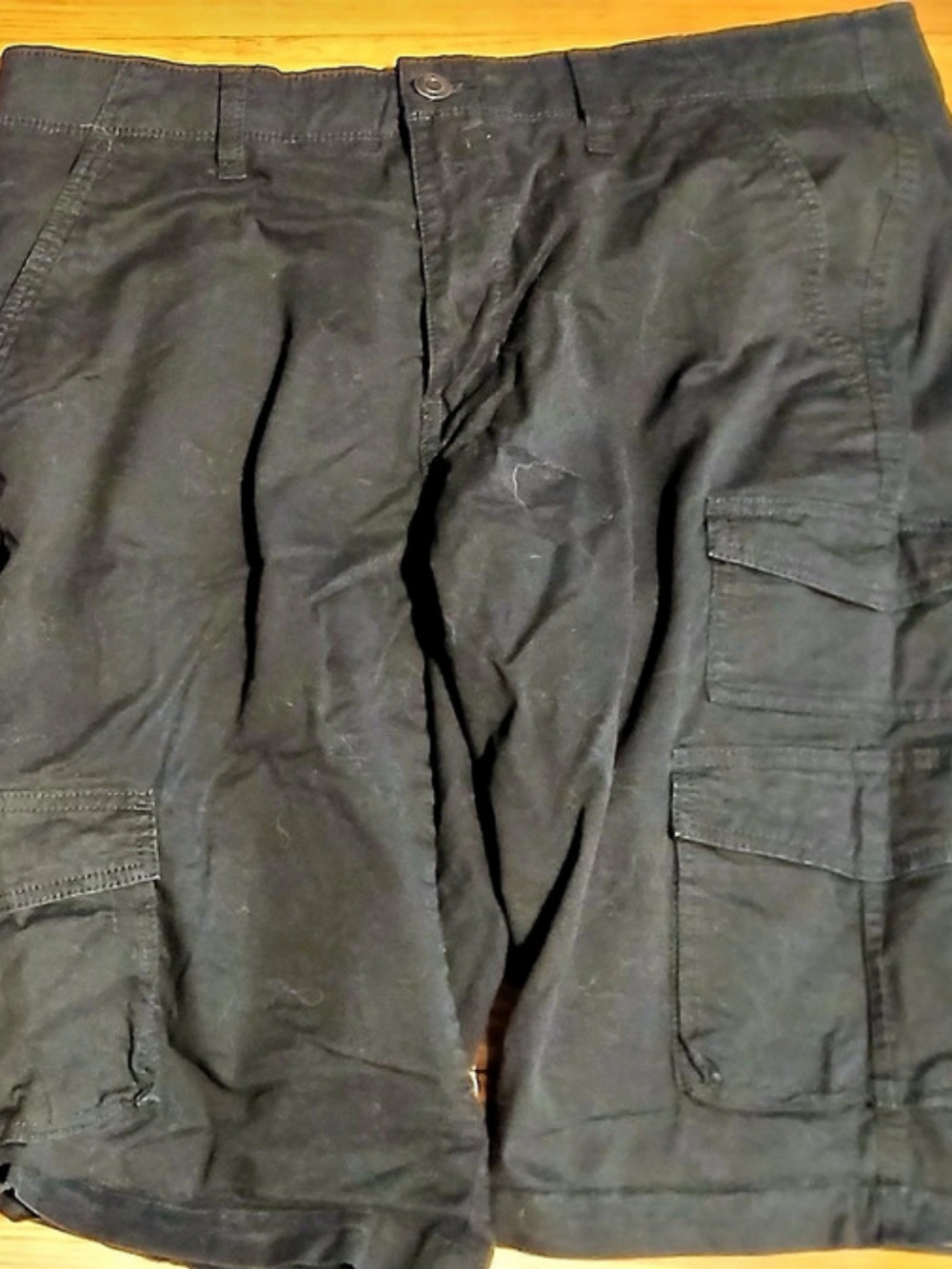 George Men's Messenger Cargo Shorts Black Waist 32